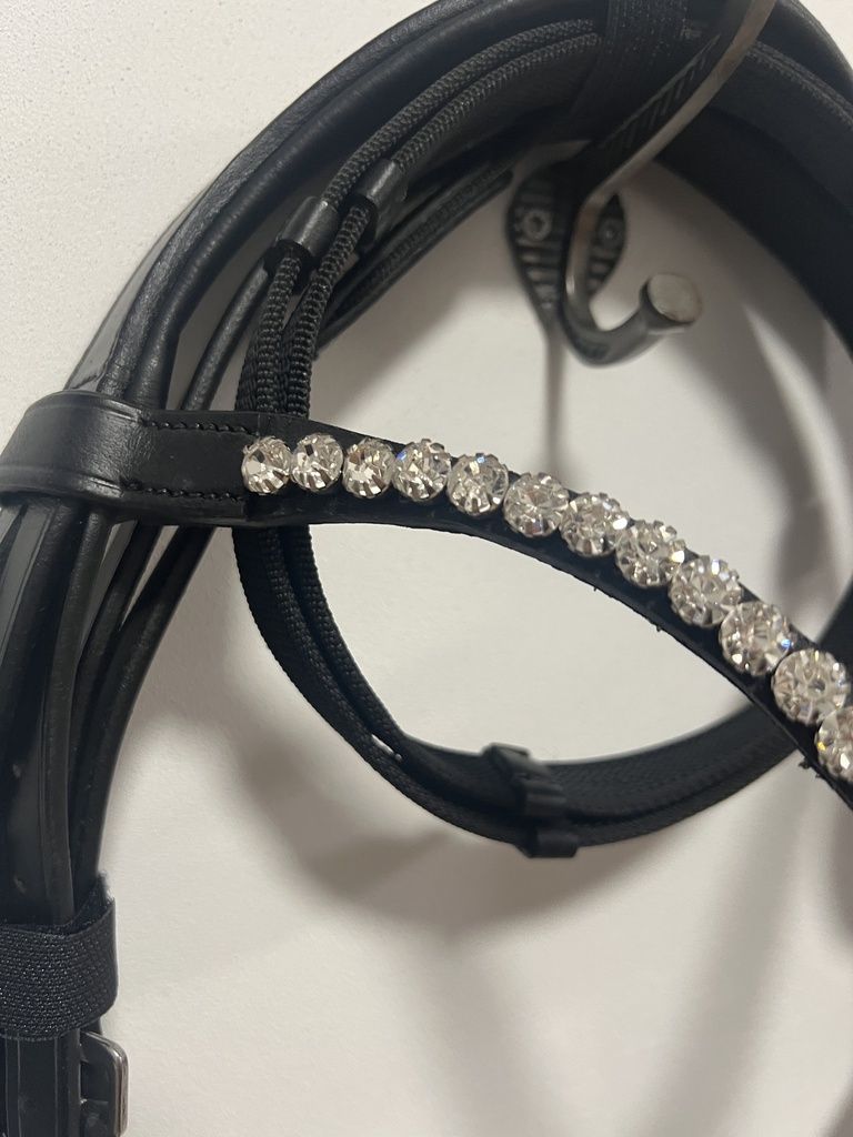 Profi Rider Hoofdstel Zwart Lak Glitter